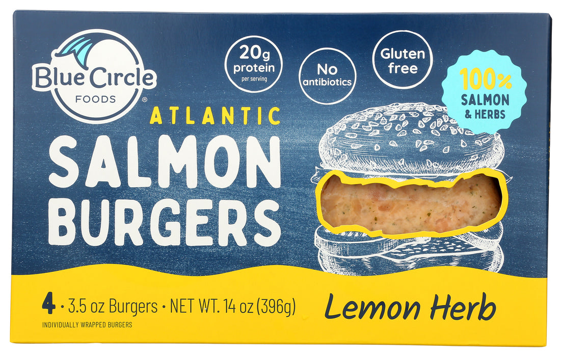 Atlantic Salmon Burgers 4 ct, Lemon Herb, 14 oz