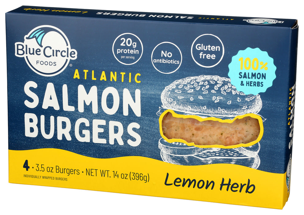 Atlantic Salmon Burgers 4 ct, Lemon Herb, 14 oz