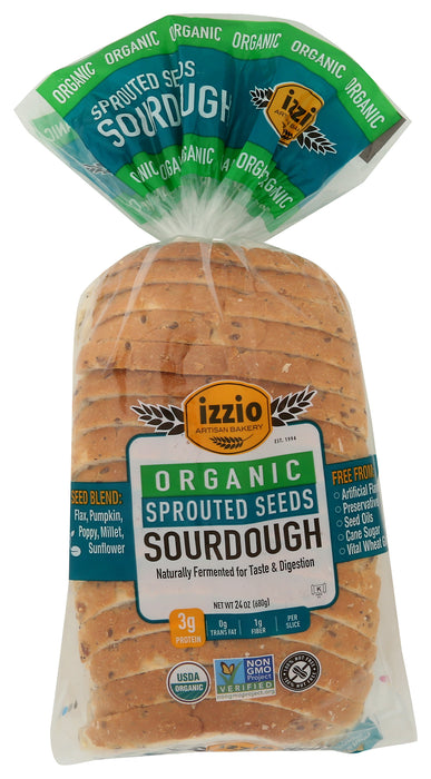 Sprouted Seed Sourdough Bread, Org, 24 oz