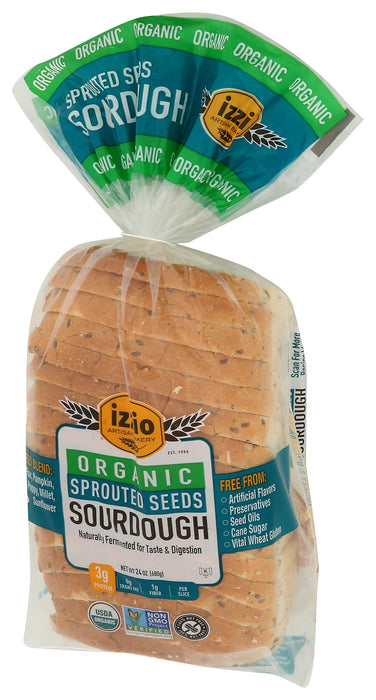 Sprouted Seed Sourdough Bread, Org, 24 oz