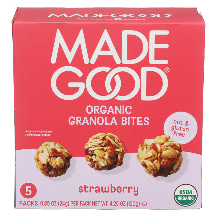 Granola Bites 5pk, Strawberry, Org, GF, 4.25 oz