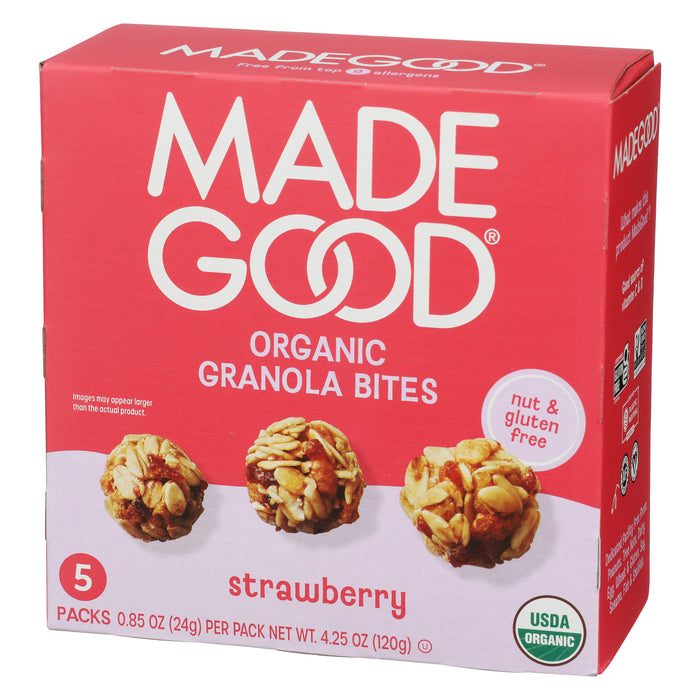Granola Bites 5pk, Strawberry, Org, GF, 4.25 oz