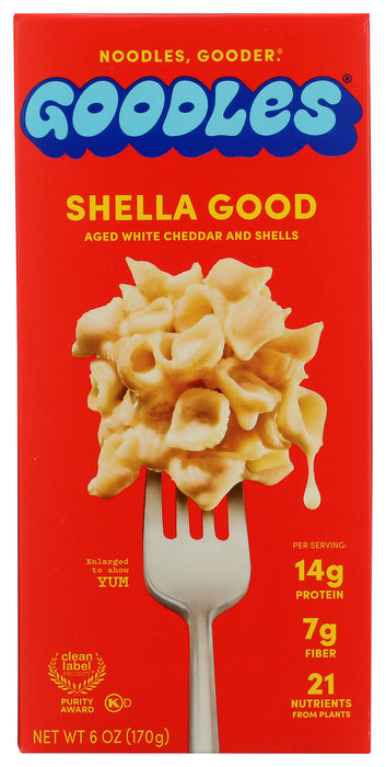 Shella Good, Aged White Cheddar and Shells, 6 oz