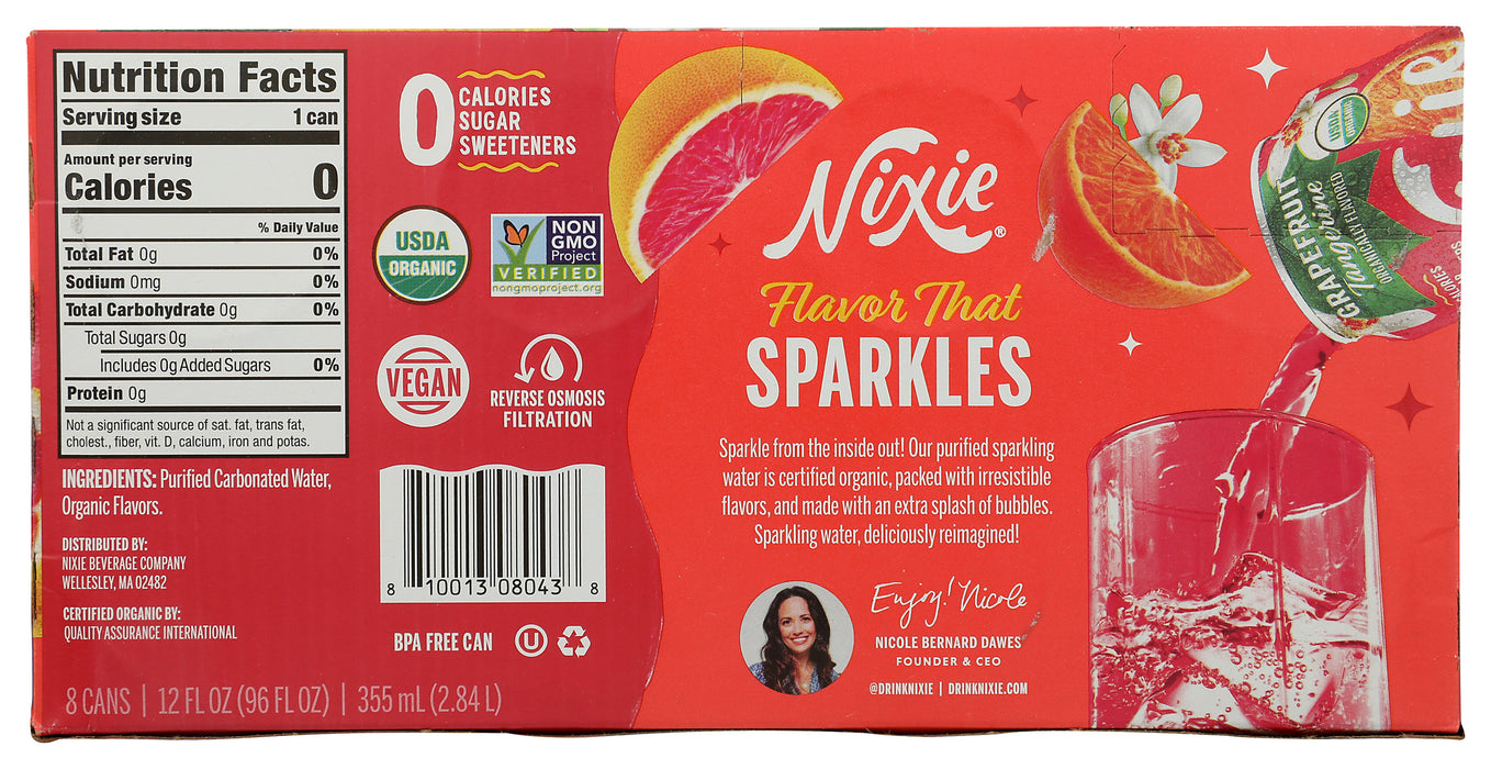 Sparkling Water, Grapefruit Tangerine, Org, 8/12 fl oz