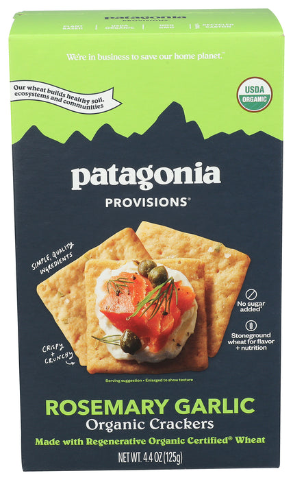 Crackers, Rosemary Garlic, Org, 4.4 oz