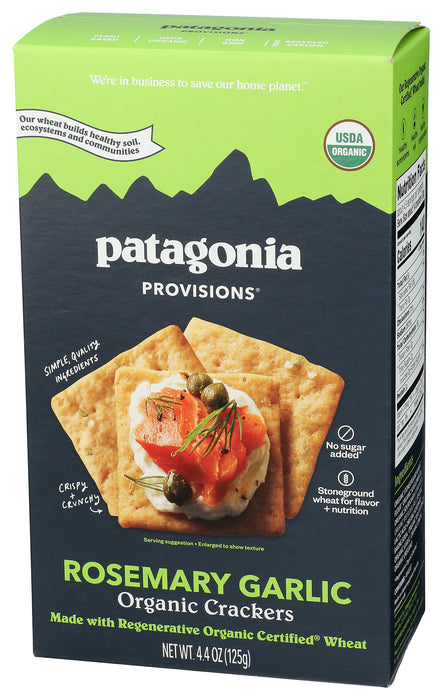 Crackers, Rosemary Garlic, Org, 4.4 oz