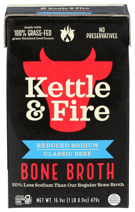 Classic Beef Bone Broth, Reduced Sodium, GF, 16.9 OZ