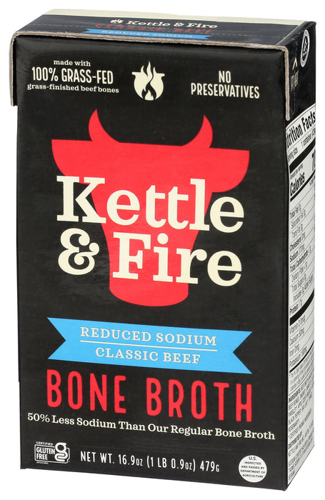 Classic Beef Bone Broth, Reduced Sodium, GF, 16.9 OZ