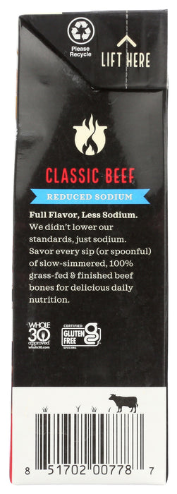 Classic Beef Bone Broth, Reduced Sodium, GF, 16.9 OZ