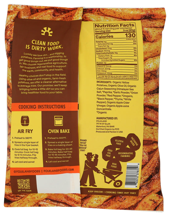Potato Fries w/ Olive Oil, Cajun Spice, Org, 16 oz