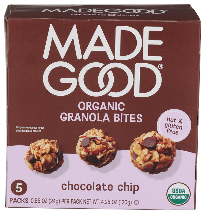 Granola Bites 5pk, Chocolate Chip, Org, 4.25 oz