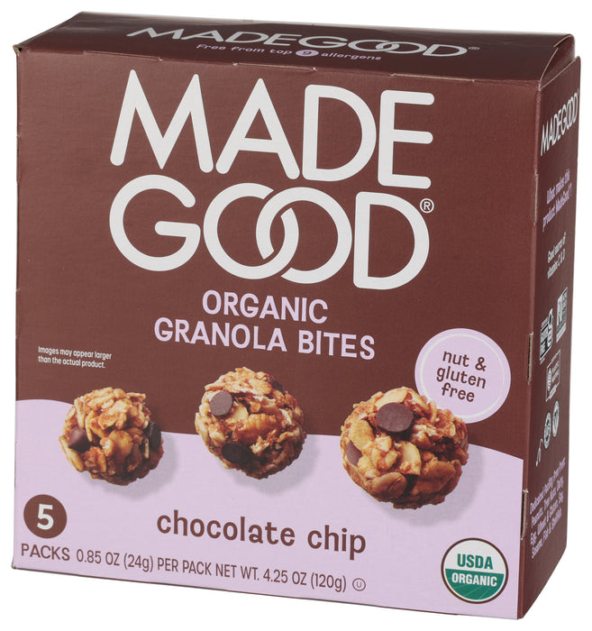 Granola Bites 5pk, Chocolate Chip, Org, 4.25 oz
