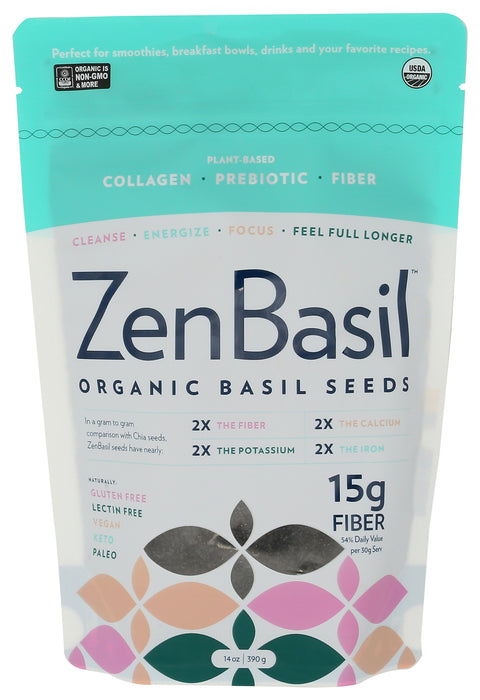 Basil Seeds, Org, 14 oz