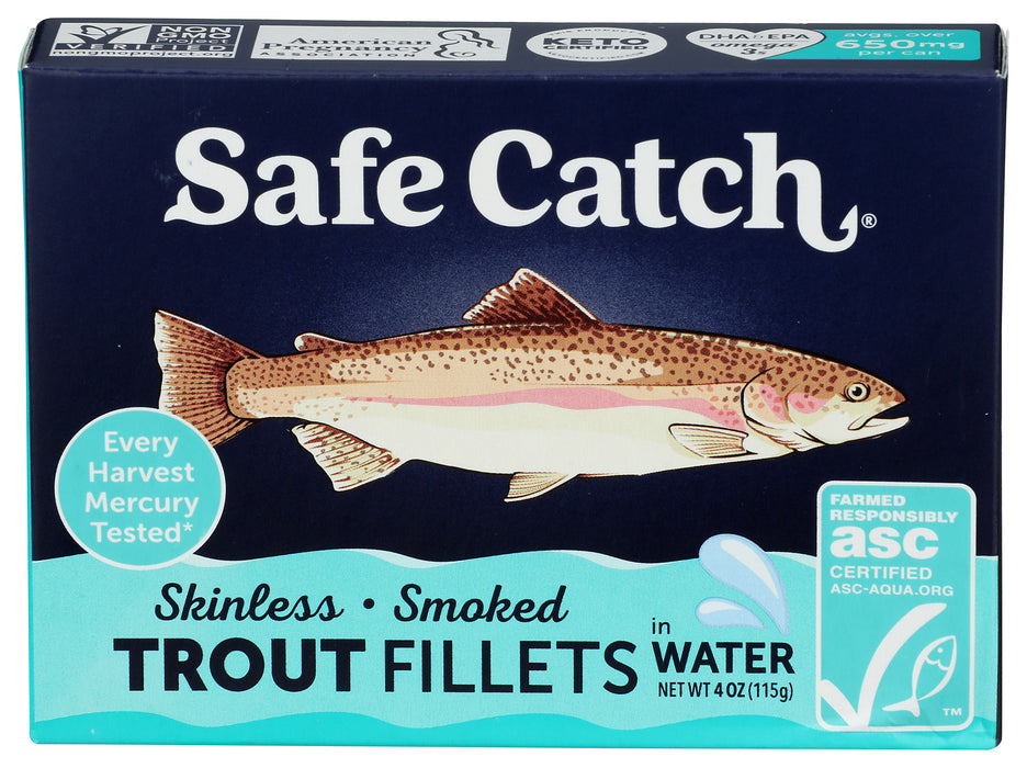 Trout Fillets in Water, Skinless Smoked, 4 oz