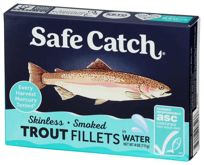 Trout Fillets in Water, Skinless Smoked, 4 oz