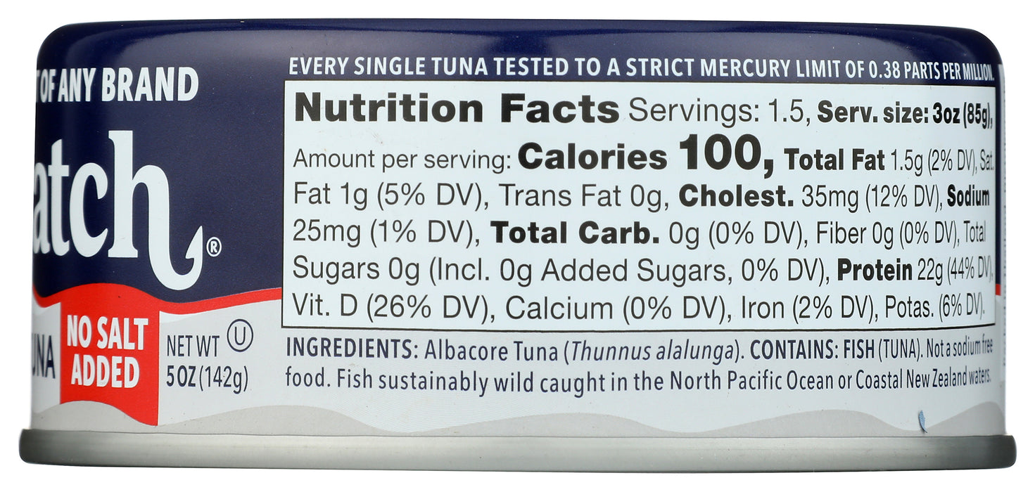 Wild Albacore Tuna, No Salt Added, 5 oz