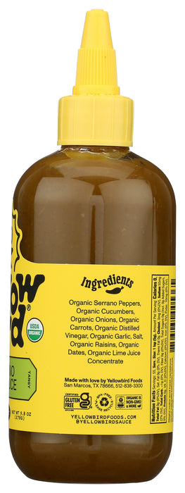 Serrano Hot Sauce, Org, 9.8 oz