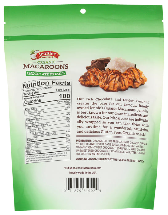 Chocolate Drizzle Macaroons, Org, 5.25 oz