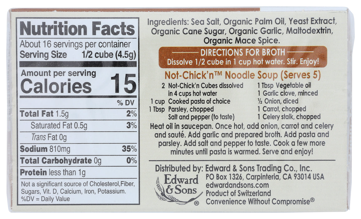 Not-Chick'n Bouillon Cubes, Vegan, 2.5 oz