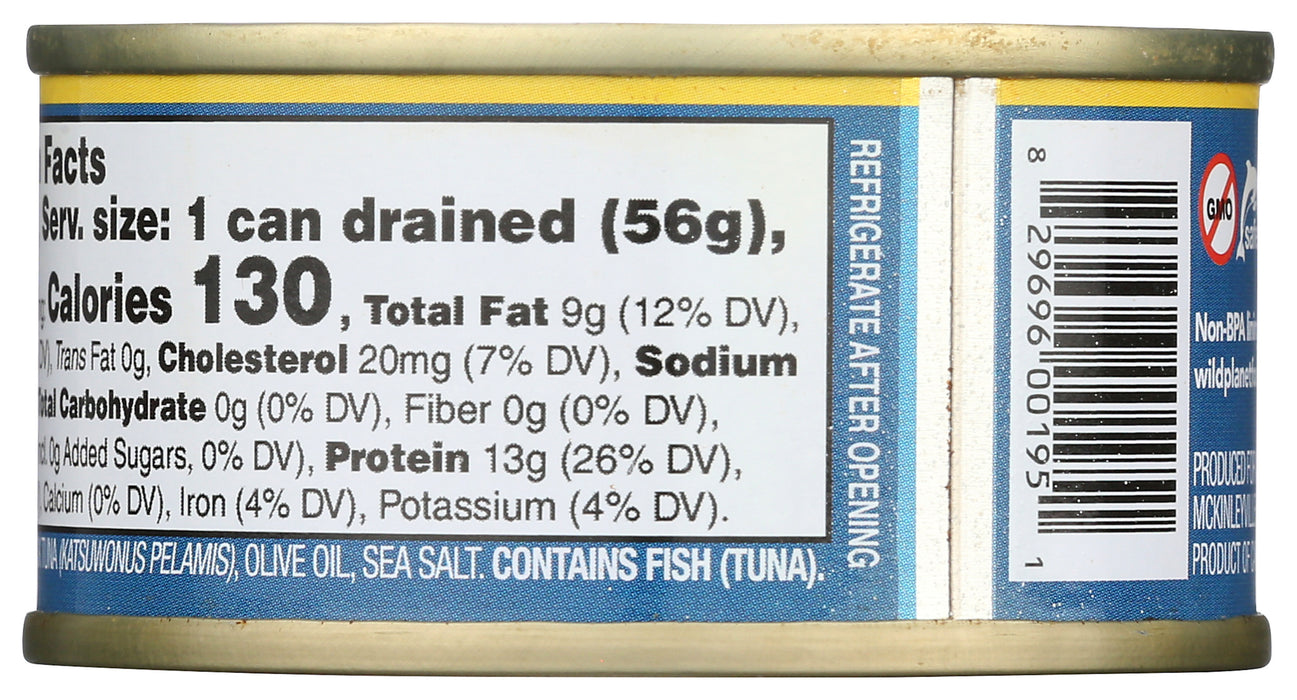 Skipjack Solid Light Wild Tuna in Pure Olive Oil, 2.82 oz
