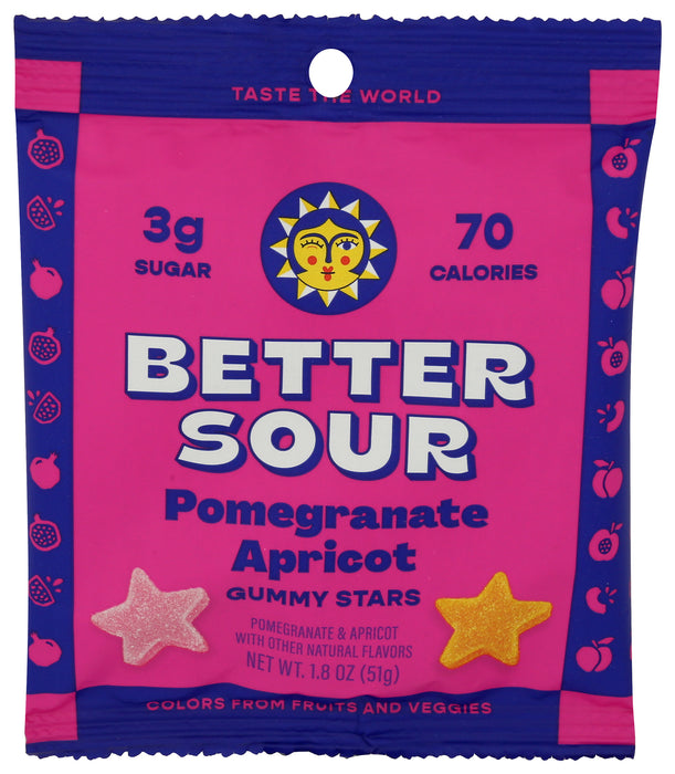 Gummy Stars, Pomegranate And Apricot, 1.8 oz
