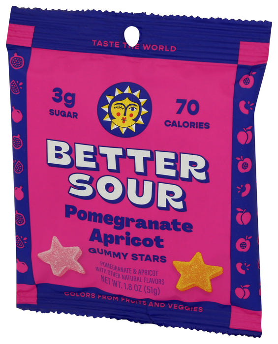Gummy Stars, Pomegranate And Apricot, 1.8 oz