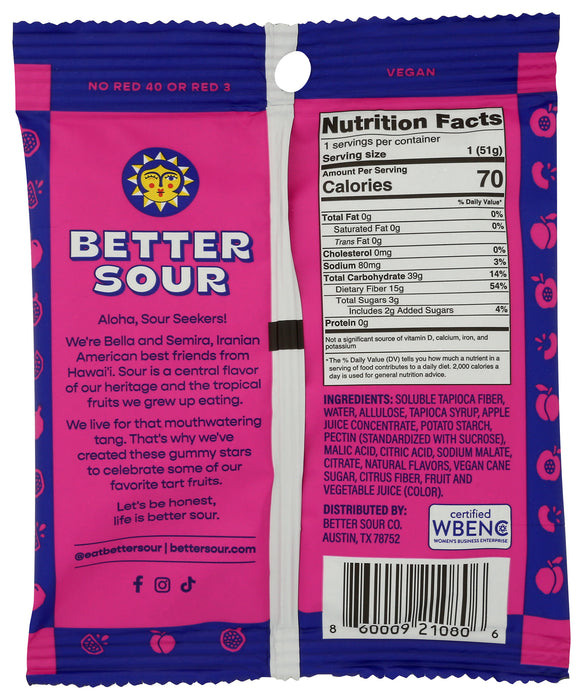Gummy Stars, Pomegranate And Apricot, 1.8 oz