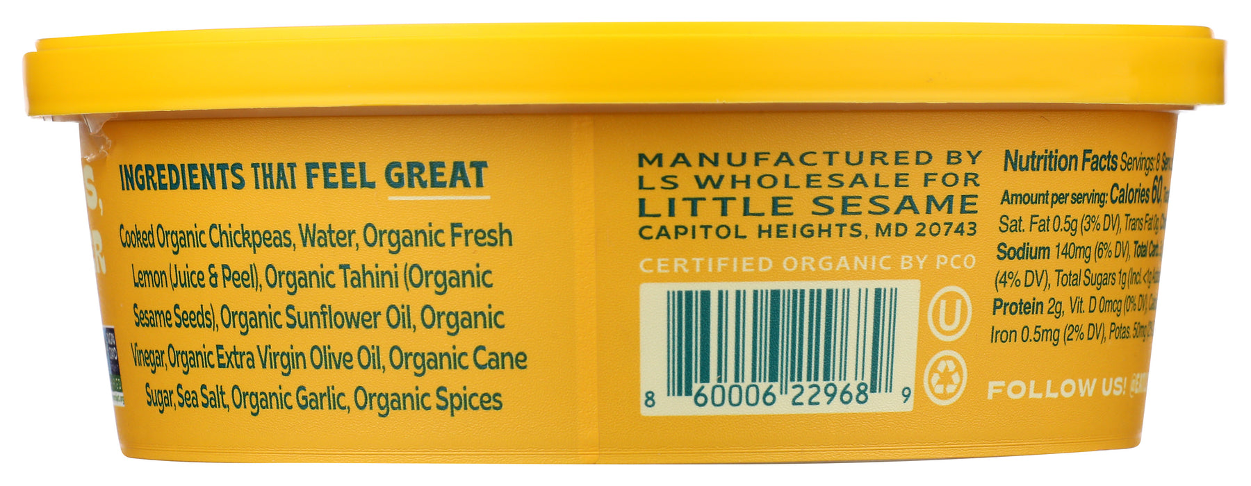 Preserved Lemon Smooth Hummus, 8 oz