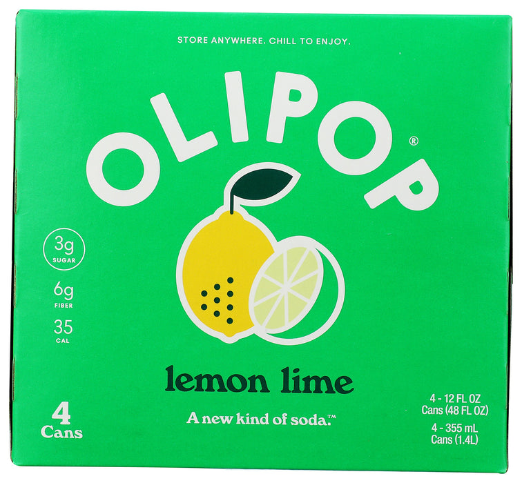 Lemon Lime Prebiotic Soda 4 pk, 48 fl oz