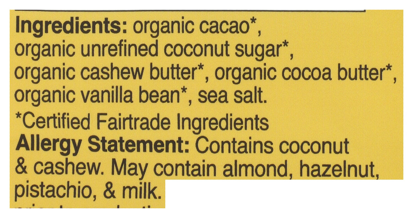 Cashew Butter Vanilla Bean Dark Chocolate Bite, FT Org, 2.75 oz