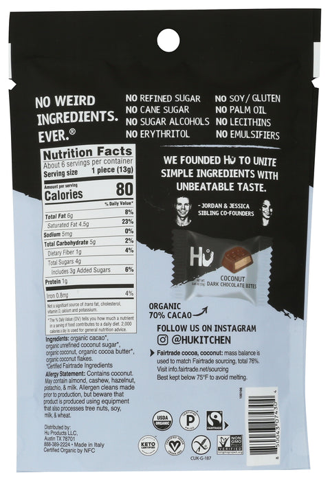 Creamy Coconut Dark Chocolate Bite, FT Org, 2.75 oz