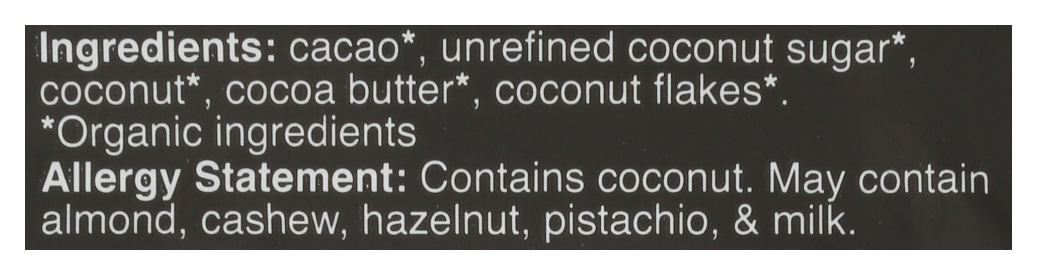 Creamy Coconut Dark Chocolate Bite, FT Org, 2.75 oz