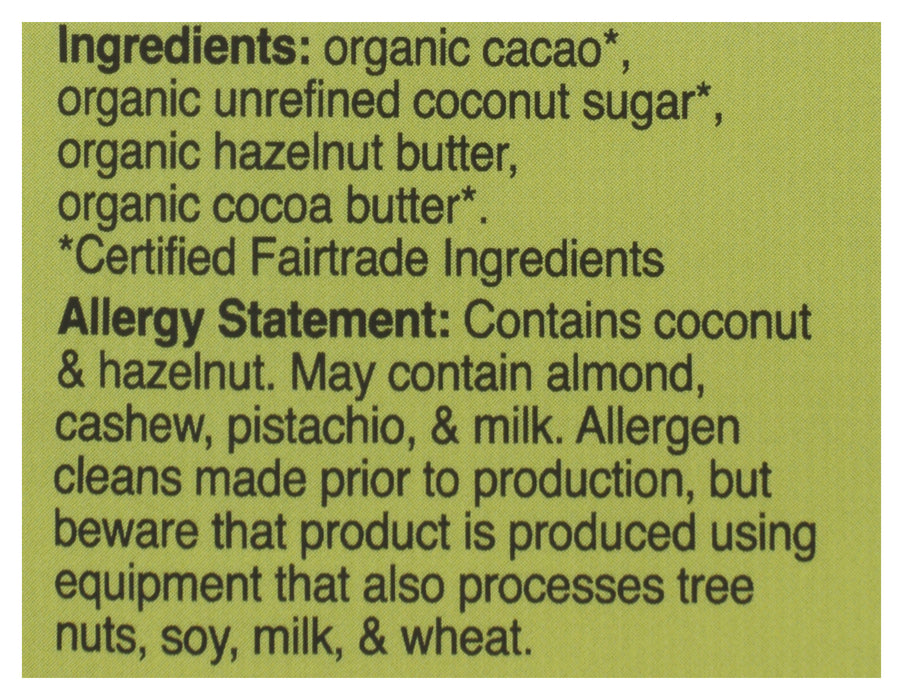 Hazelnut Butter Dark Chocolate Bite, FT Org, 2.75 oz