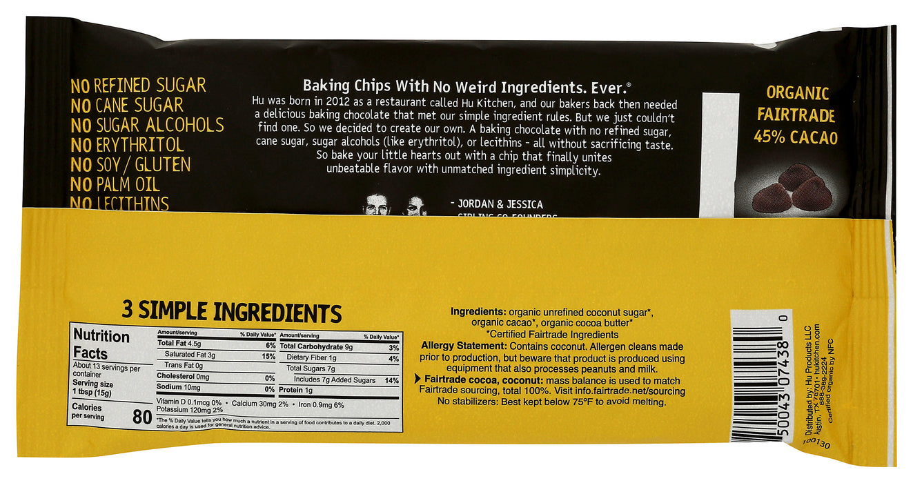 Semi Sweet Baking Chips 45% cacao, FT Org, 7 oz