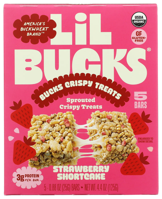 Sprouted Crisp Treats 5 bars, Strawberry Shortcake, Org GF, 4,4 oz