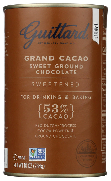 Sweet Ground Chocolate 53%, Sweetened, 10 oz