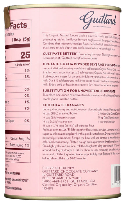 Natural Cocoa Powder 100%, Unsweetened, Org, 10 oz