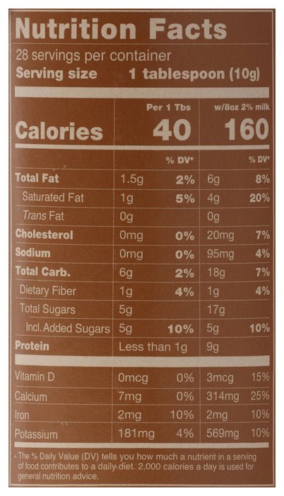 Sweet Ground Chocolate 53%, Sweetened, 10 oz