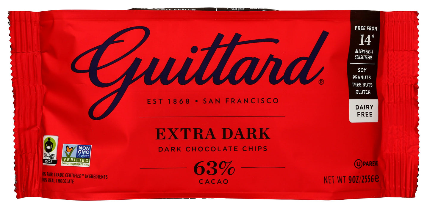 Extra Dark Chocolate Chips 63% Cacao, FT, 9 oz