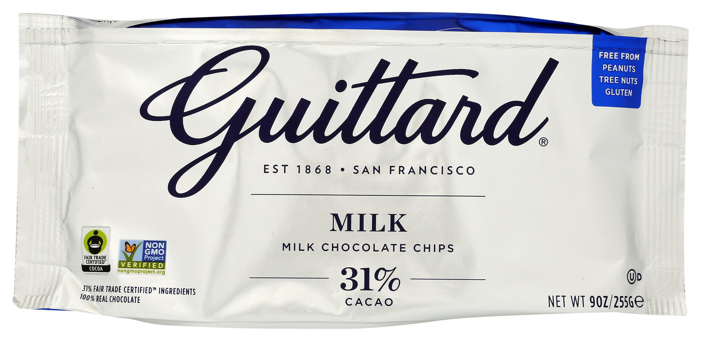 Milk Chocolate Chips 31% Cacao, FT, 9 oz