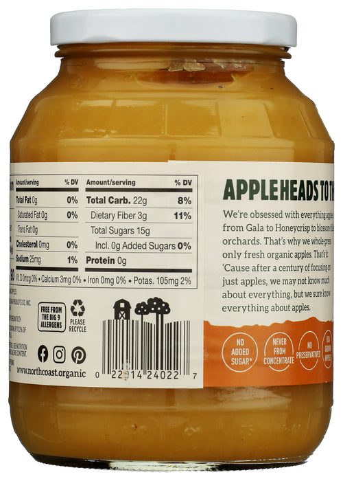 Honey Crisp Applesauce, Org, 24 oz
