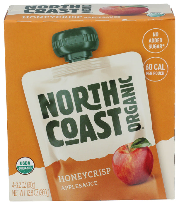 Honey Crisp Apple Sauce, Org, 4 pack, 12.8 oz