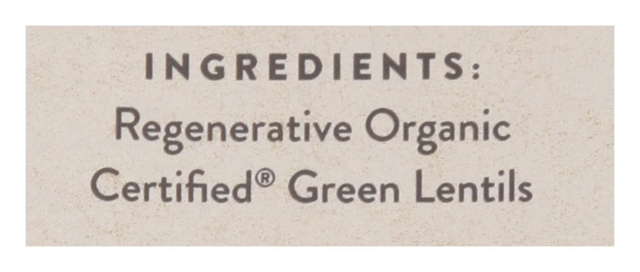 Green Lentils, Reg Org, 12 oz