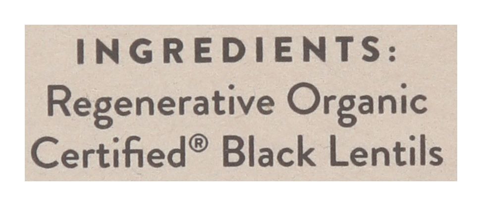 Black Lentils, Reg Org, 12 oz