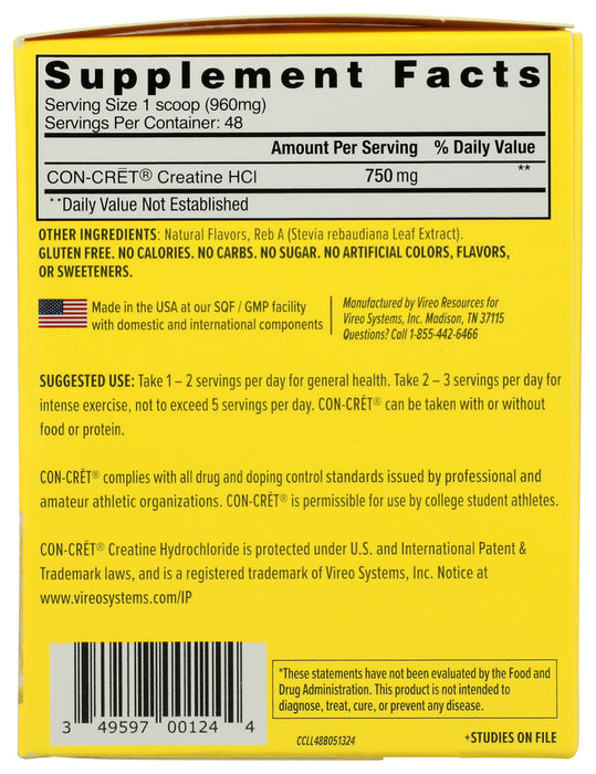 Creatine HCI Powder, Lemon Lime, 4.5 oz