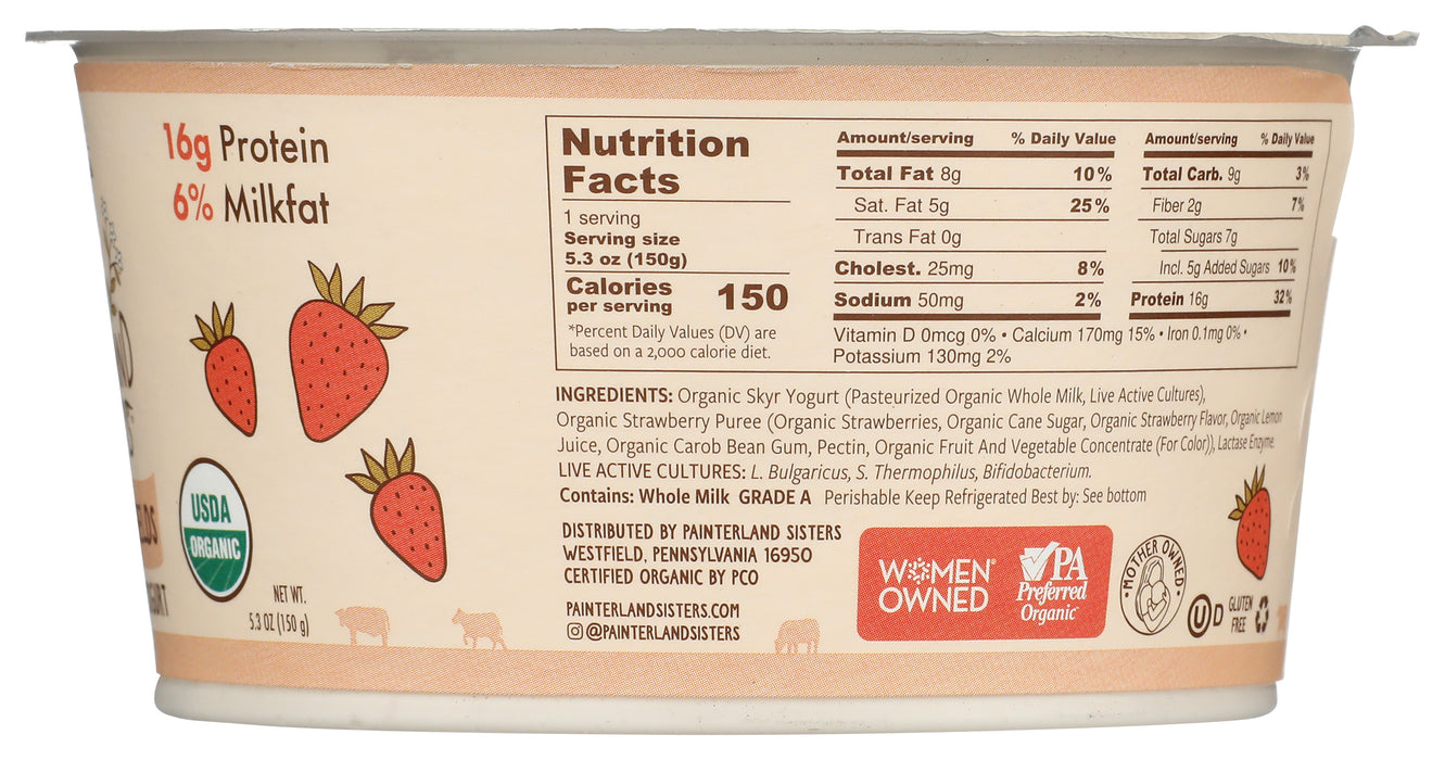 Skyr Yogurt, Strawberry Field, Org, 5.3 oz
