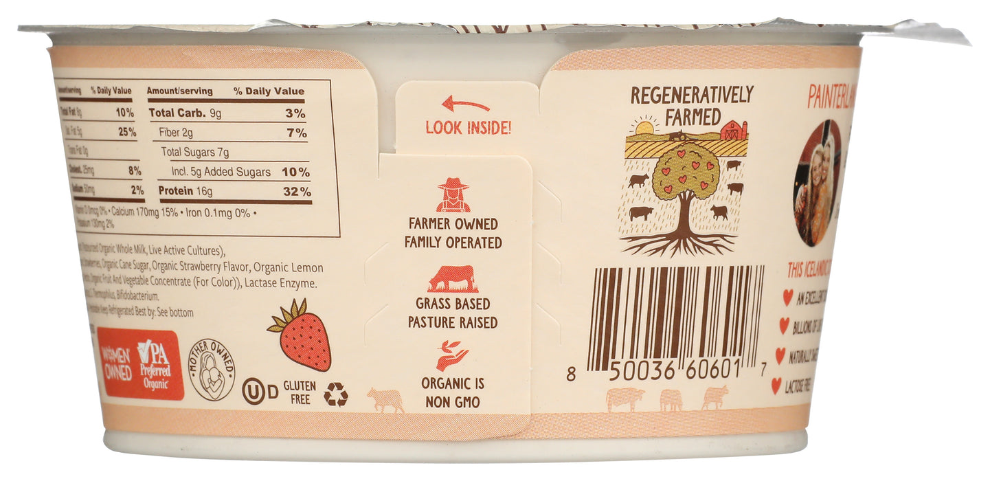 Skyr Yogurt, Strawberry Field, Org, 5.3 oz