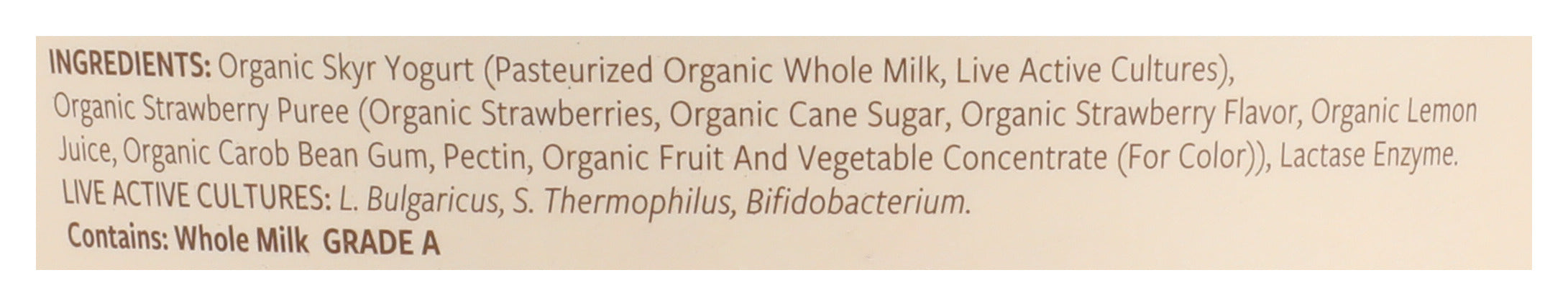 Skyr Yogurt, Strawberry Field, Org, 5.3 oz