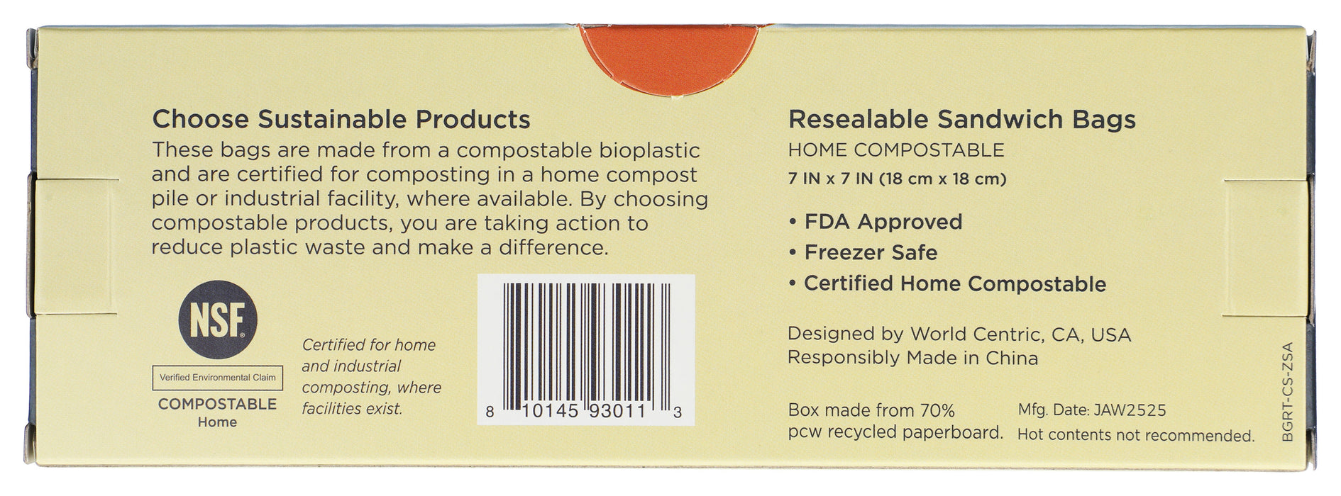 Sandwich Bag Compostable, 20 ct