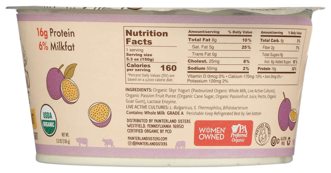 Skyr Yogurt, Passion Fruit, Org, 5.3 oz